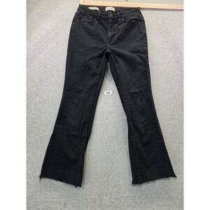 Universal Thread Womens Ankle Bootcut Jeans Black Raw Hem Size 00/24R